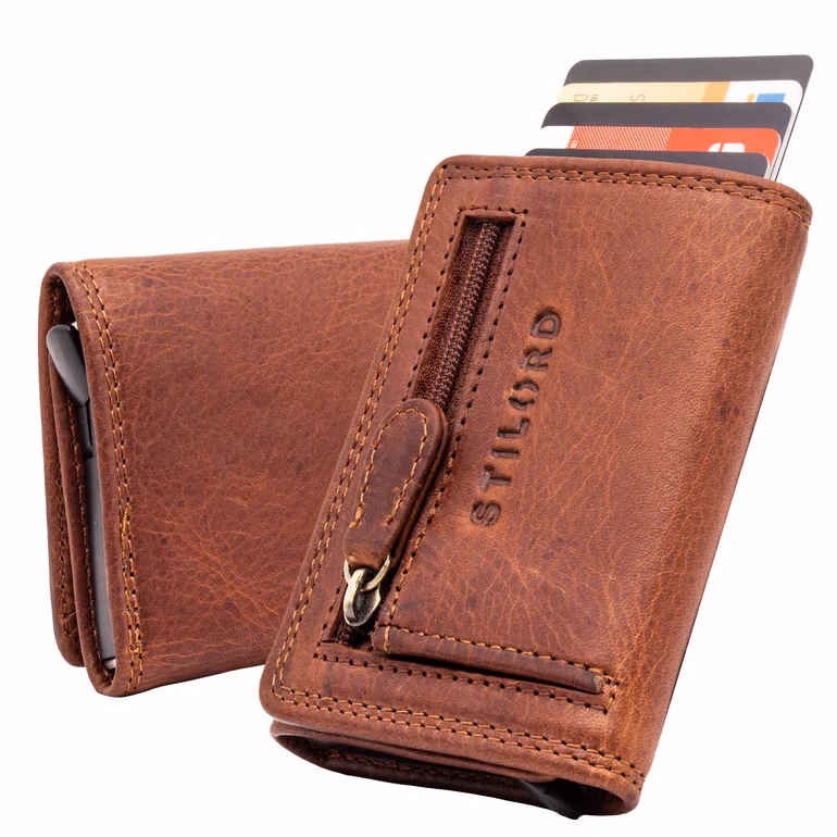 "Roy" Carteira Slim Homem Couro com RFID e Bolso para Moedas