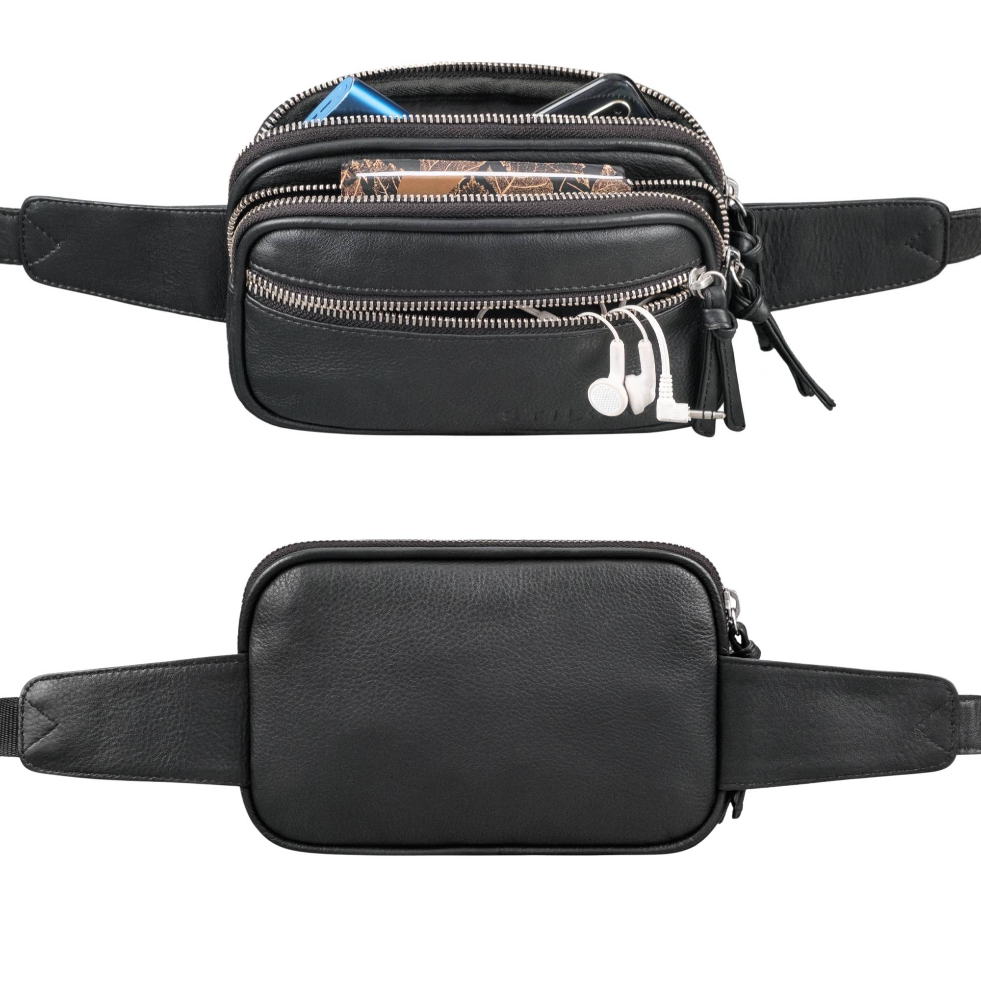 STILORD 'Eliah' Heuptasje Leer Heren Dames Vintage Lederen Riemtas Hip Pack Kleine Reistas Heuptas Voor Festival Sport Kleur Cognac Donkerbruin 1020815126