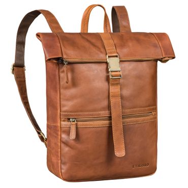 “Cairo” vintage koerier rugzak roll top leer groot mannen en vrouwen