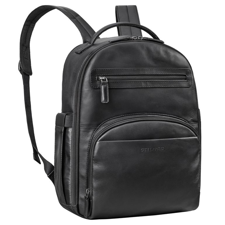 "Paco" Premium Business Backpack Men Leather Large XL - Laptop 15,6 Inch