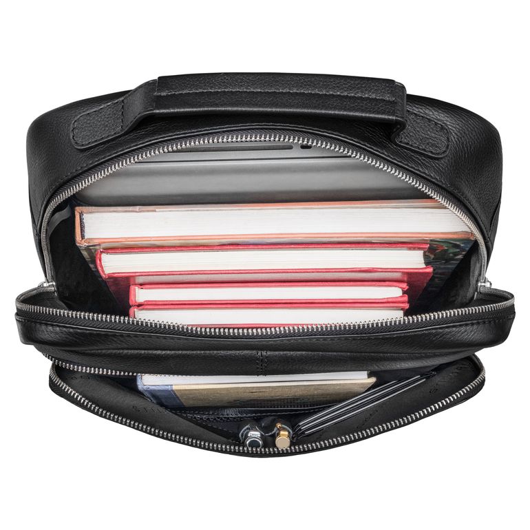 STILORD Tomke Leren Rugzak XL Business Rugzak Laptop Rucksack Grote Werk Rugzak met Veel Vakken en Trolley Systeem Vintage Echt Leer Kleur:kara - cognac