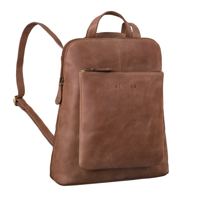 "Dua" Rugzak-Tas 2-in-1 Dames Leer Middelgroot Laptoptas 13,6