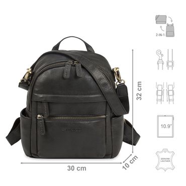 STILORD Regina 2 in 1 Kleine Rugzak Damesrugzak Leathers Vrouwen Mode - Mode Rugzakken Voor Vrouwen - Anti-Diefstal Schoudertassen Waterdichte Dagrugzak voor Dames Kleur:zamora - bruin