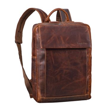 Eliano Echt lederen rugzak dames en heren met laptopvak 15 - 16 inch