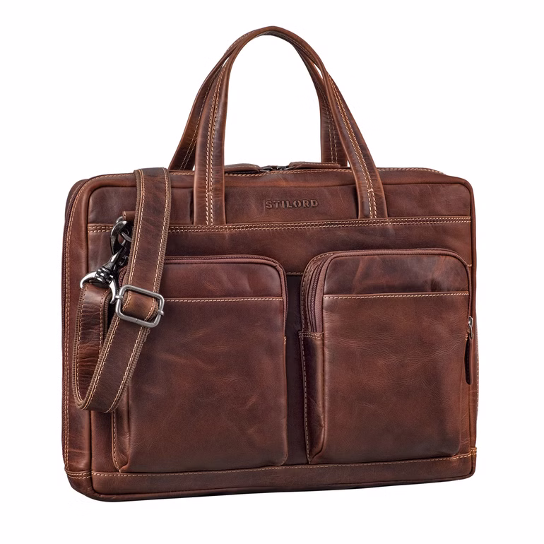 "Erwin" Grote Lederen Messenger Bag Laptoptas 16 inch Heren Dames 