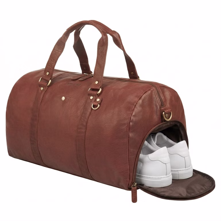 "Ventura" Velká Kožená Cestovní Taška Pro Muže Weekender 40L s Přihrádkou Na Boty