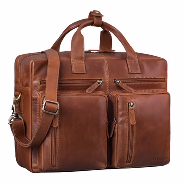 "Goliatus" XXL Bolsa Executiva Couro Masculina & Feminina para Laptop 17+ Polegadas
