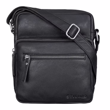 "Maris" Bolsa Masculina de Couro Verdadeiro Pequena Transversal