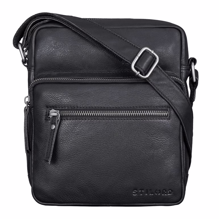 "Maris" Bolsa Masculina de Couro Verdadeiro Pequena Transversal