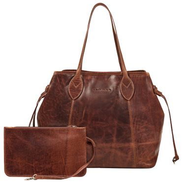 Camelia 2-Dílná Shopper Kabelka Dámská Velká Pravá Kůže s Clutch