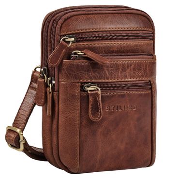 Tamo 4-in-1 Kleine Leren Herentas - Crossbody, Riemtas, Borsttas, een Karabijnhaak