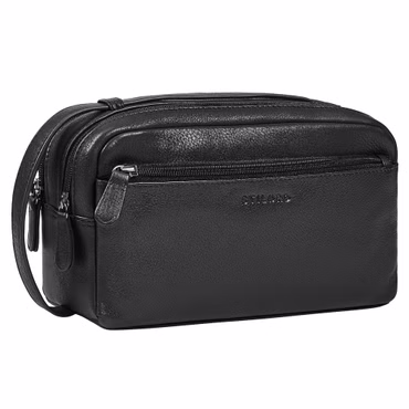 "Gaius" Leather Toiletry Bag for Men Vintage Travel Dopp Kit Wash Bag