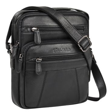 Omar Kleine Leren Schoudertas voor Heren Tablet Tas tot 8,4 Inch