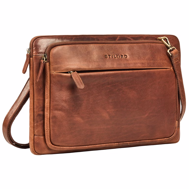 "Clarity" Leren Laptoptas 15 inch smal voor Heren en Dames