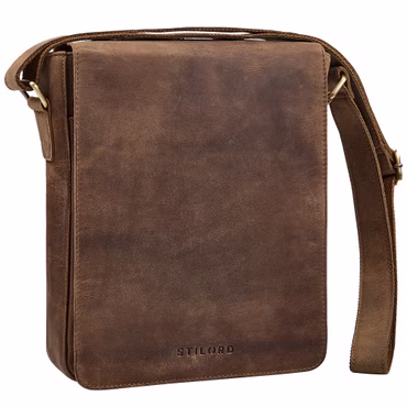"Cosmo" Vintage Real Leather Mens Shoulder Bag Medium