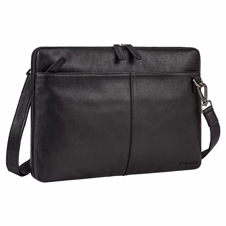 "Graham" Slim Leather Laptop Bag Case with Strap 15.6 inch Men & Women