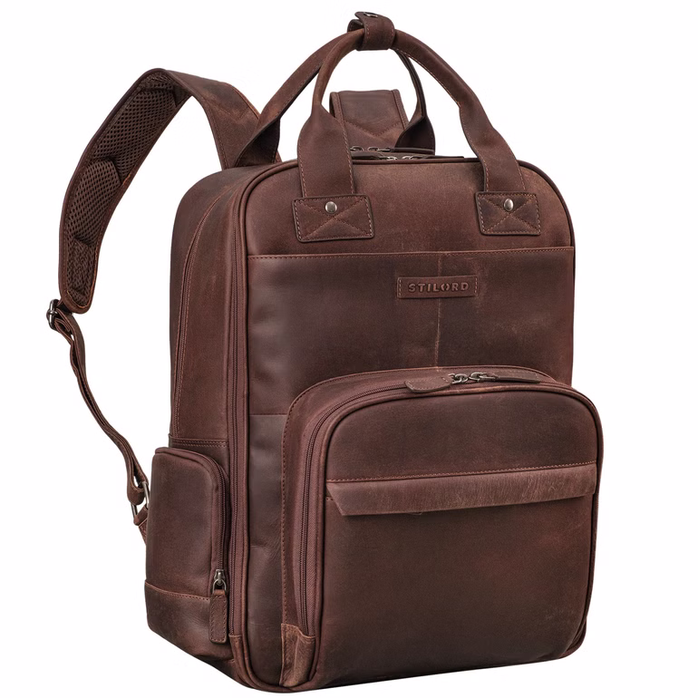 "Fiena" Mochila para mudar fraldas em pele casual para senhora