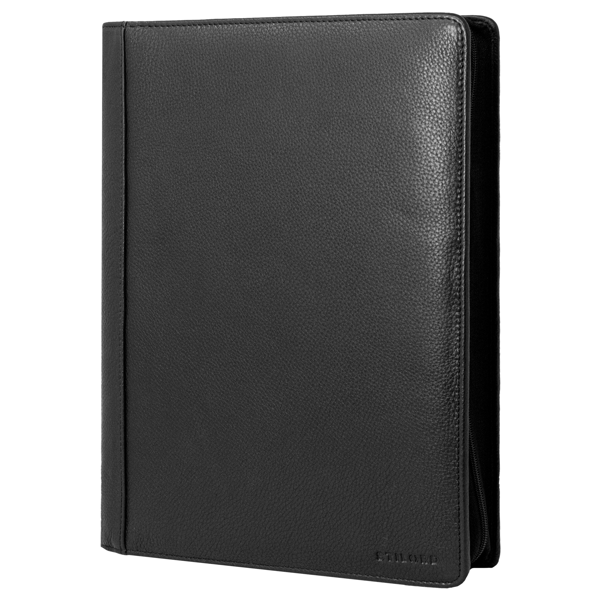 STILORD Colby Documentenmap Leer A4 Vintage Portfolio voor 12 inch Tablets Lederen Conferentiemapje Kantoor Organizer Aktetas Echt Leer Kleur: zwart