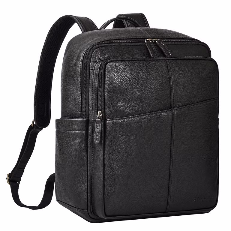 Maurizio" Mochila Grande de Couro Masculino para Trabalho Laptop 15,6"