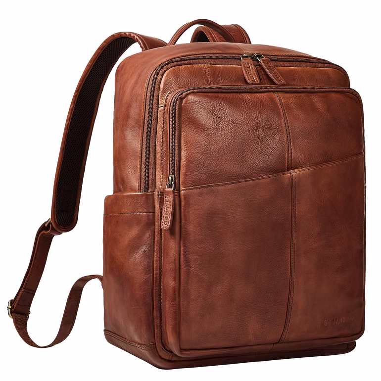 "Maurizio" Grote Leren Rugzak voor Heren met Laptopvak 15,6 Inch