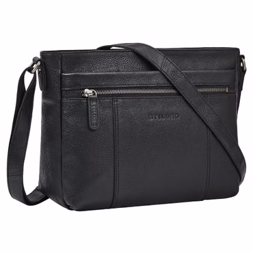 "Bianca" Medium Leather Bag for Women with Compartments and Zip