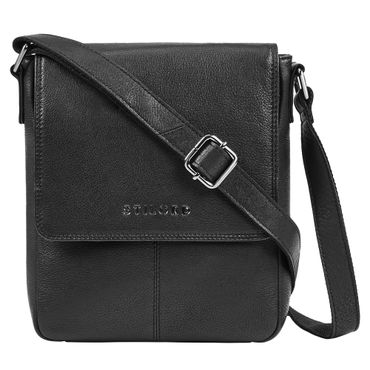 Bari Vintage Leren Schoudertas Heren Middelgroot in Staand Formaat Voor 8 Inch Tablet en A5 Documenten