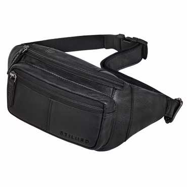 "Devon" Vintage Leather Bum Bag Men Multi Pocket Fanny Pack for Travel & Festival