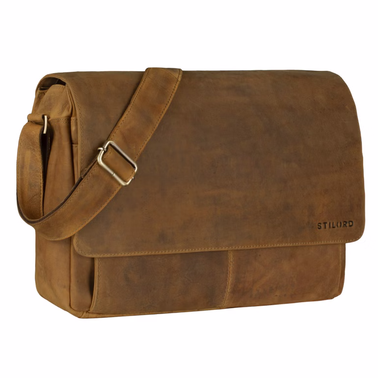 "Como" Messenger Bag Heren van Echt Leer met Laptopvak 15,6 inch "Como" Messenger Bag Heren van Echt Leer met Laptopvak 15,6 inch