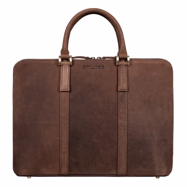 "Leonora" Slim Leather Briefcase for Women 15,6 - 16 Inch Laptop Bag with Handle "Leonora" Slim Leather Briefcase for Women 15,6 - 16 Inch Laptop Bag with Handle