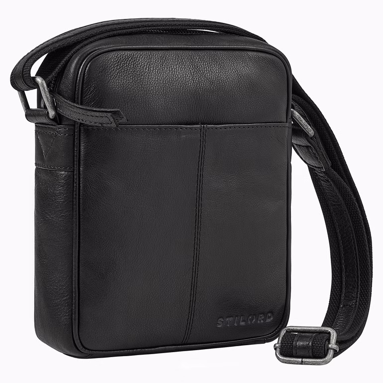 "Nilo" Elegante Lleine Schoudertas Heren Leer Crossbody Bag voor Tablet 8,3 inch