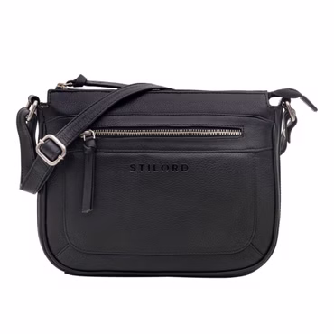 "Philine" Womens Small Leather Crossbody Bag with Adjustable Strap & Anti Theft Compartment