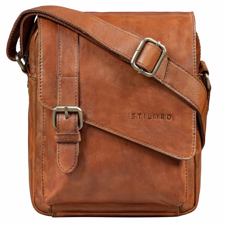 "Ryder" Leren Vintage Schoudertas voor Heren met Magnetische Sluiting voor 8 inch Tablet "Ryder" Leren Vintage Schoudertas voor Heren met Magnetische Sluiting voor 8 inch Tablet