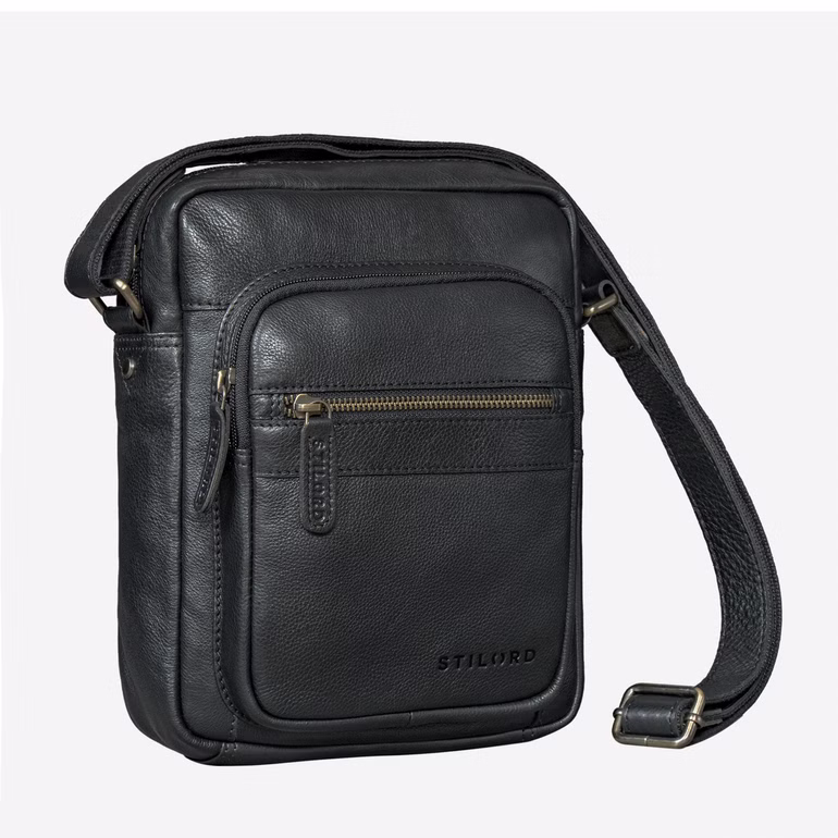 "Joao" Bolsa Tiracolo Vintage Masculina Pequena em Couro para Tablet de 10 Polegadas