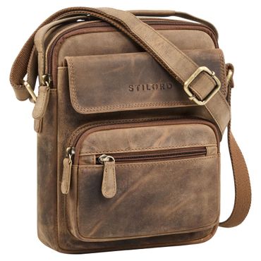 Amir Leren Schoudertas Heren Klein voor Tablet 8 inch 