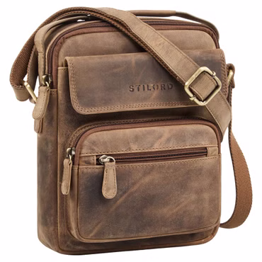 "Amir" Small Leather Shoulder Bag for Men for 8 Inch Tablet "Amir" Small Leather Shoulder Bag for Men for 8 Inch Tablet