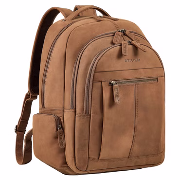 B-Stock "Alaric" XL Leather Backpack for Men Laptop 17 Inch