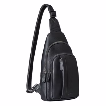 "Jakob" Leather Sling Bag For Men Large With Carabiner And Anti-Theft Pocket