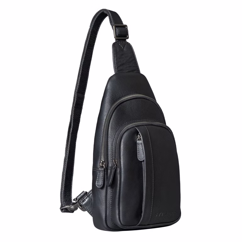 "Jakob" Grote Leren Sling Bag Voor Heren Met Karabiner En Anti-Diefstalvak