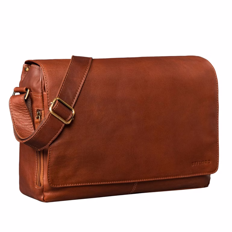 "Reinhold" Vintage Leather Messenger Bag Men for 15.6-16 Inch