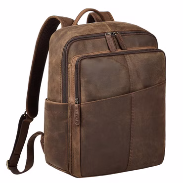 B-Stock Maurizio" Mochila Grande de Couro Masculino para Trabalho Laptop 15,6"