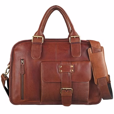 Briefcase em pele "Dominique" Senhoras Homens 