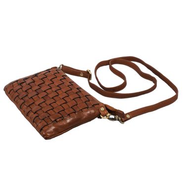 STILORD Jutta Gevlochten Leer Handtas Dames echt Leren Handtasje Klein Crossbody Bag Vintage Schoudertas Retro Geweven Tasje Handbag vrouw Shoulder Bag Met Schouderriem Kleur:albi - washed - cognac