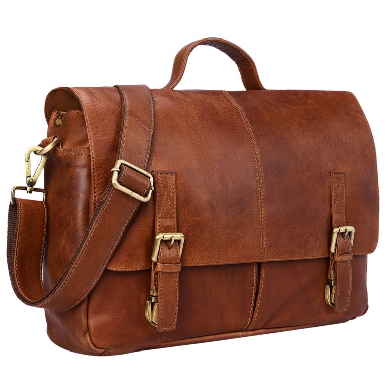 "Manuel" Leather briefcase men large