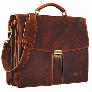 "Julian" Vintage Leather Briefcase Portfolio