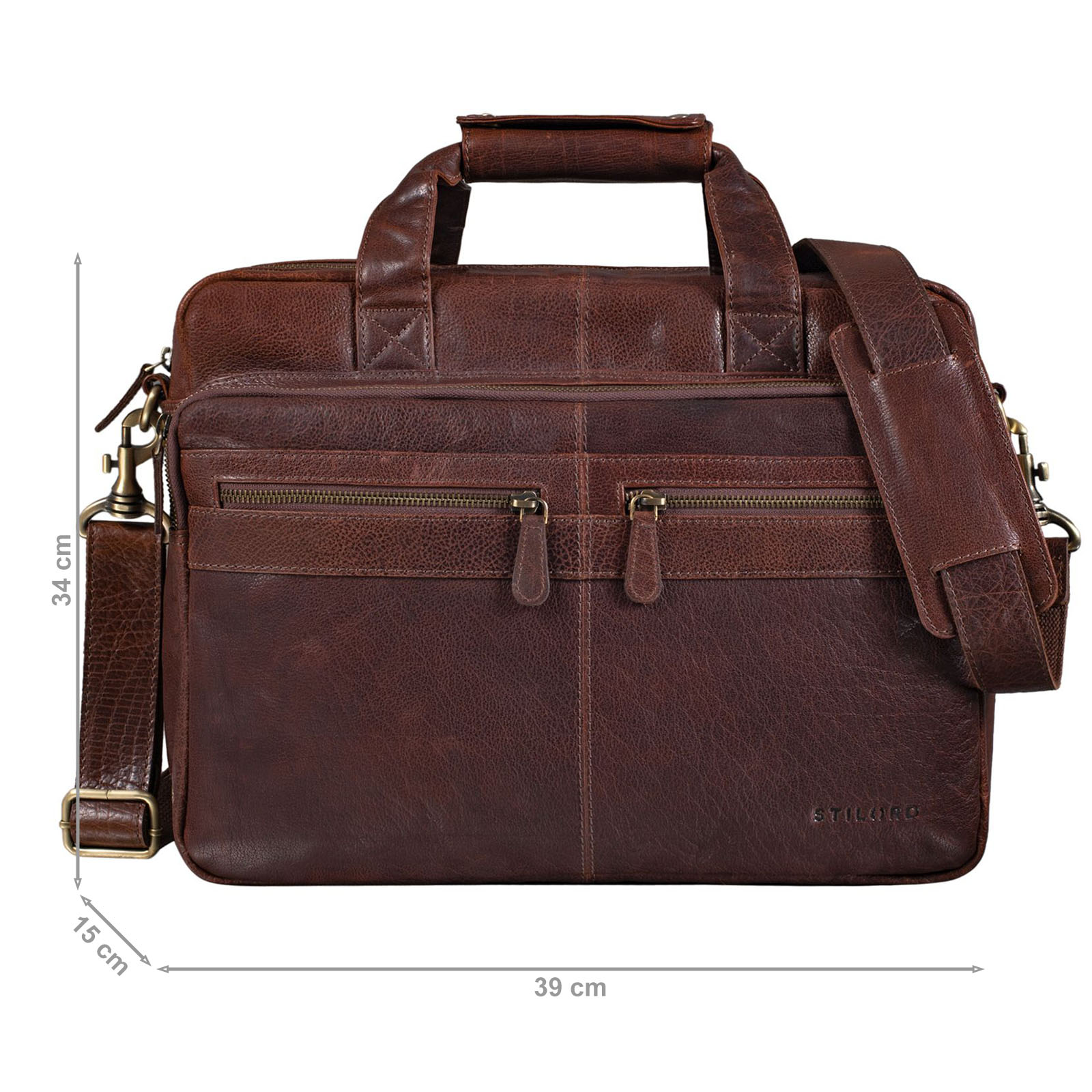 The Chesterfield Brand Montara Laptop Schoudertas - 15 laptopvak - cognac C40-110631
