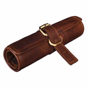 „Felix“ Læder Penneetui Vintage Stor Etui Til Penne Og Pung Med Lynlås