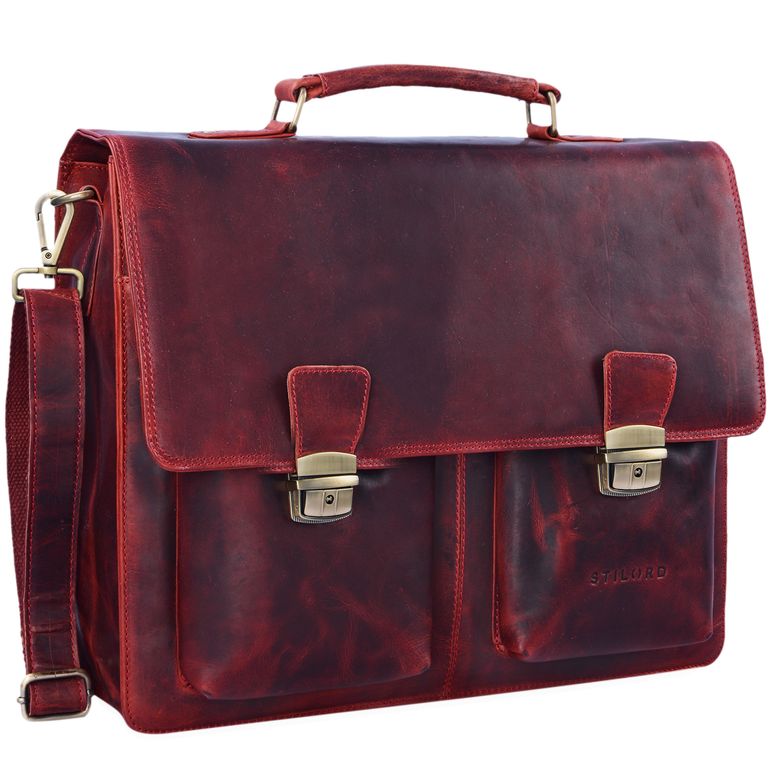 "Tiberius" Vintage Leather Briefcase Portfolio Men