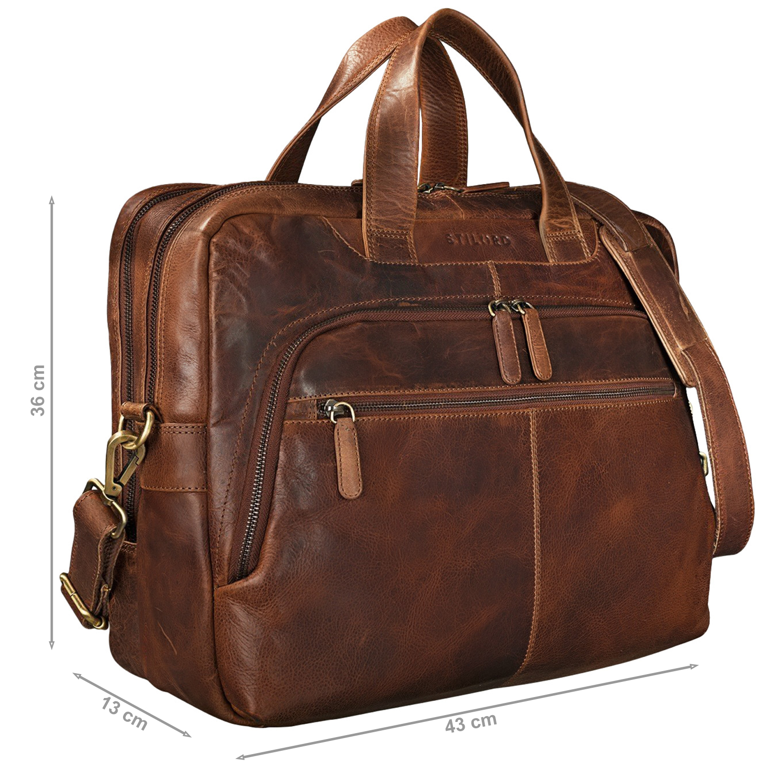 black.brown.marrom Leather Executive Office Bag