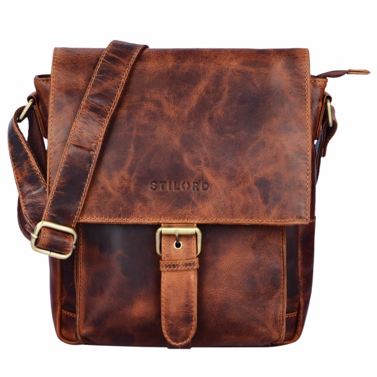 "Nevio" Bolsa Masculina de Couro – Pequena Bolsa Messenger Tiracolo