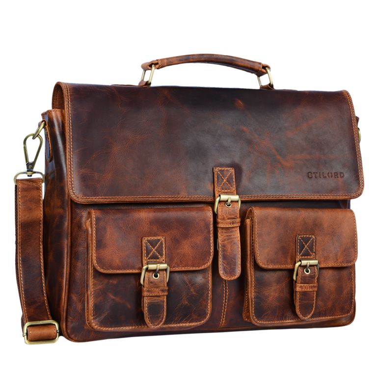 "Victor" Vintage Briefcase Men's Leather